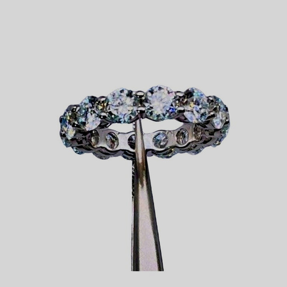 7 Ct Moissanite Diamond Eternity Ring Wedding Anniversary Band 5mm Iced Out - Picture 11 of 12